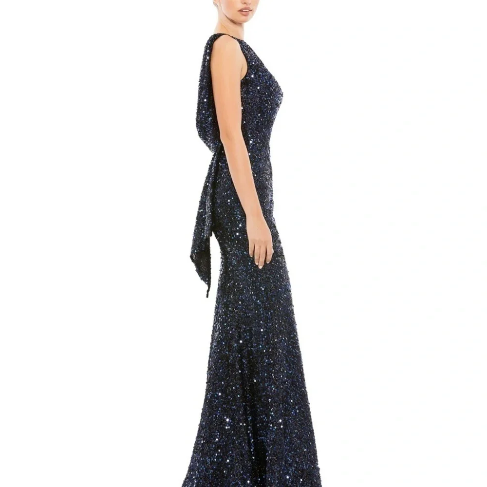 Mac Duggal 26331 NWT COWL BACK BOAT NECK SEQUINED EVENING GOWN - Picture 4 of 13